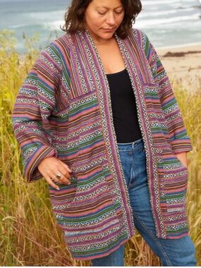 Zig Zag Brushed Cotton Geri Kimono